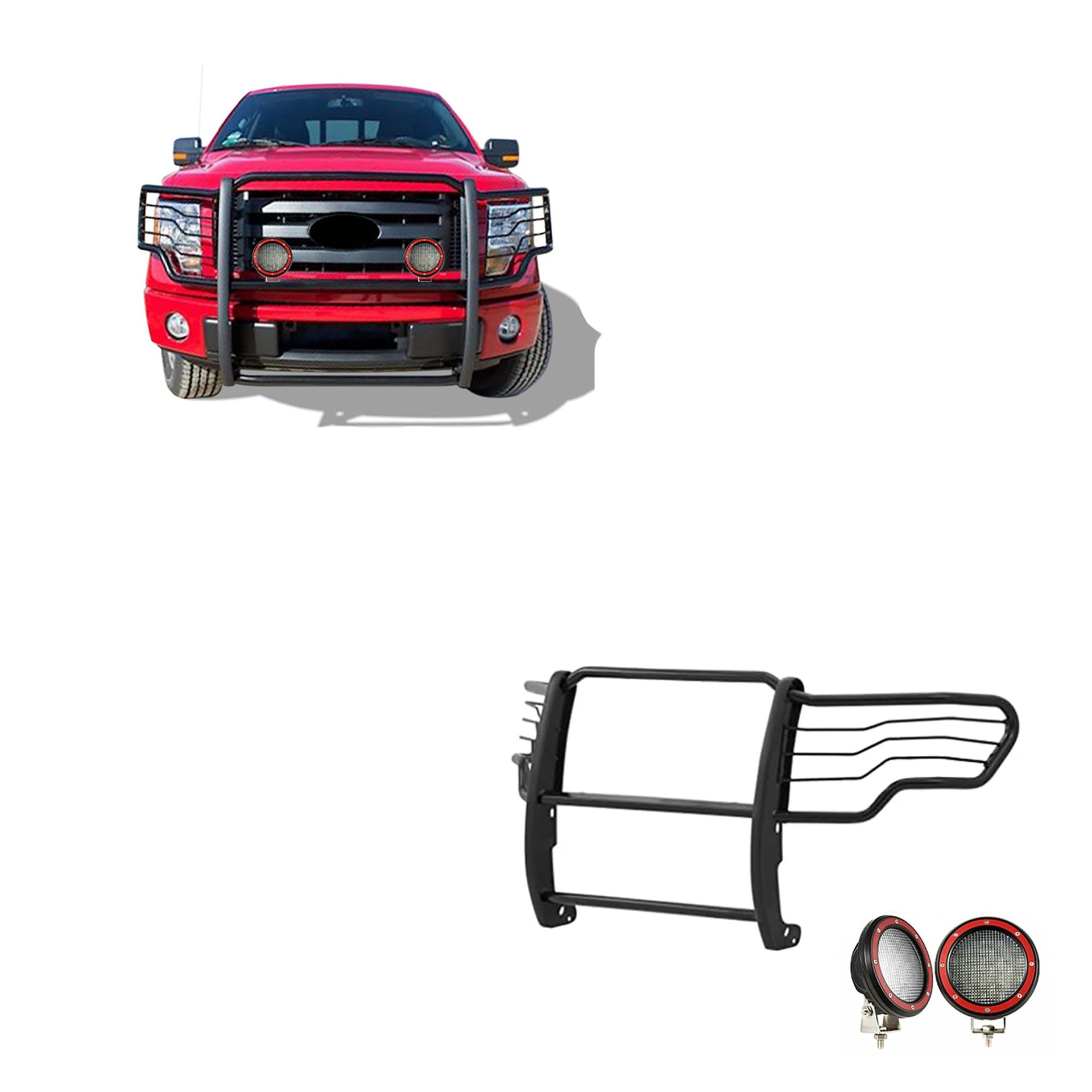 Black Horse Protector de parrilla c/Luces F-150 09-14