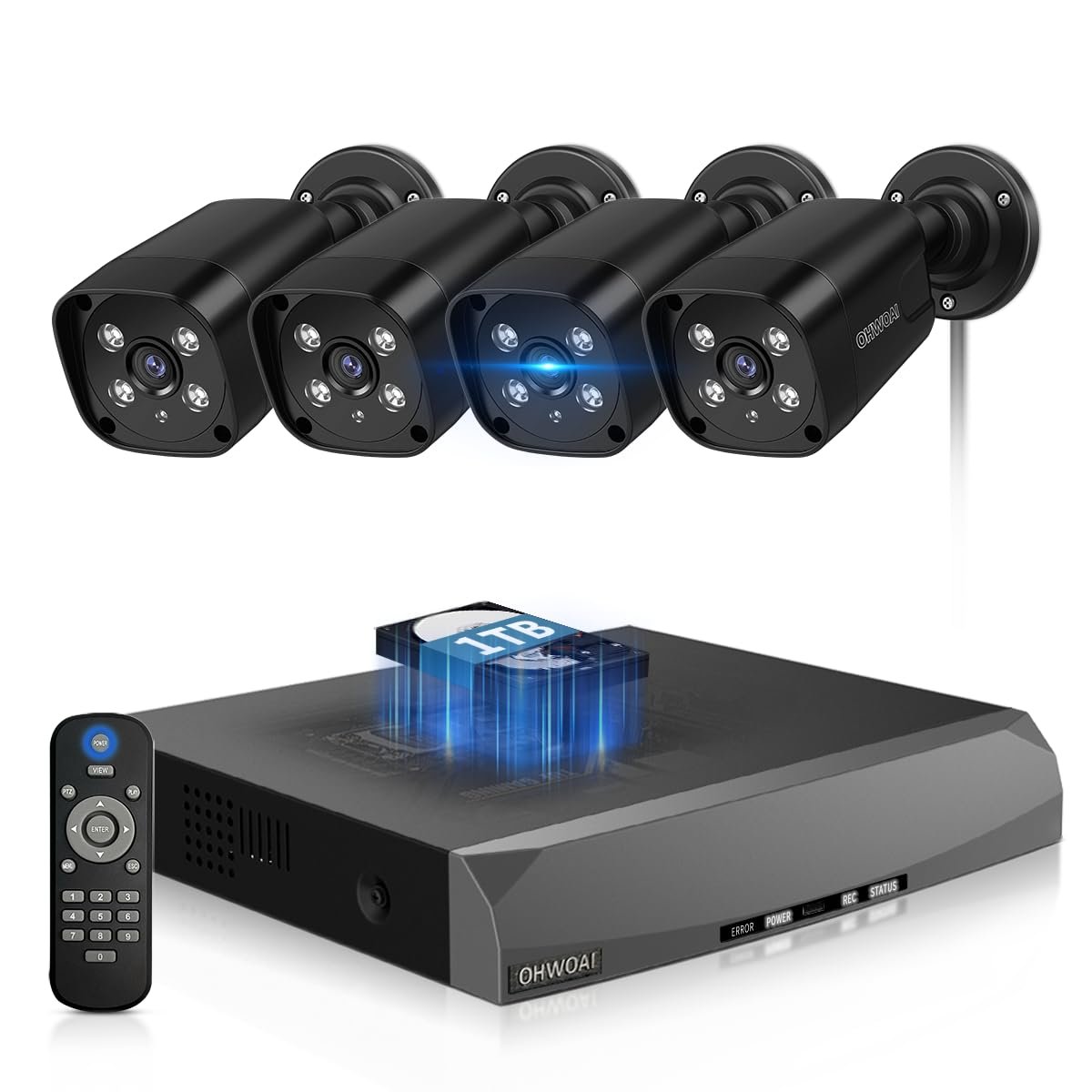 Sistema de Seguridad 4K POE con Visión Nocturna 100 ft