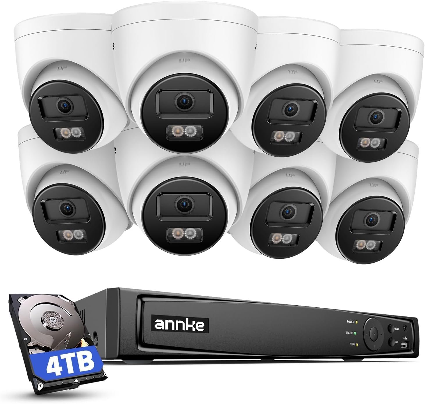 ANNKE Sistema 16CH 4K PoE con 8 cámaras 4K y NVR
